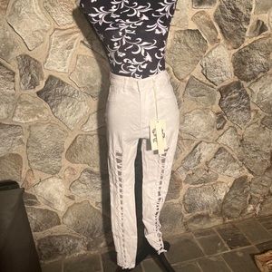 NWT American Quality Denim White Cutout Jeans 13